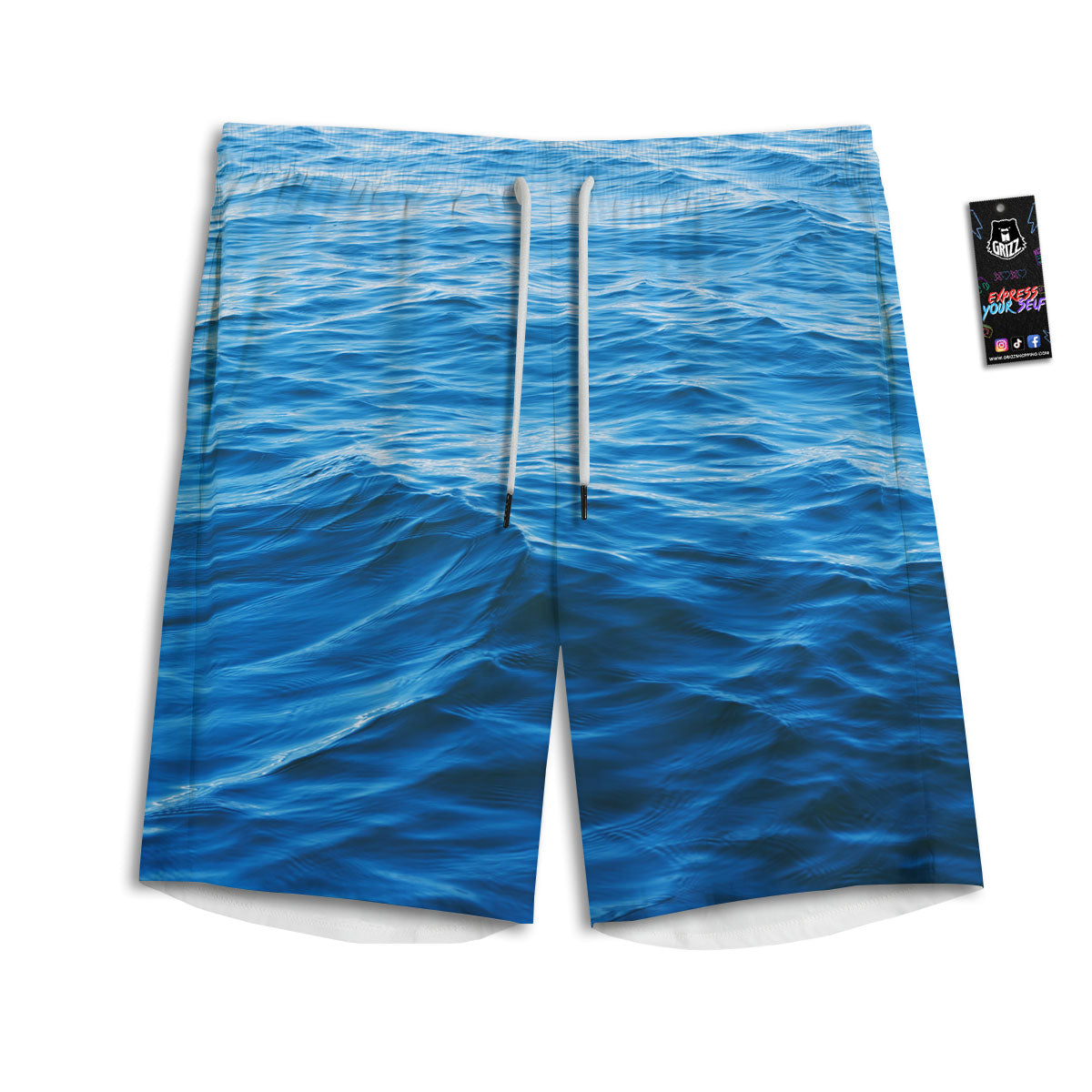 Surface Ocean Print Men's Athletic Shorts