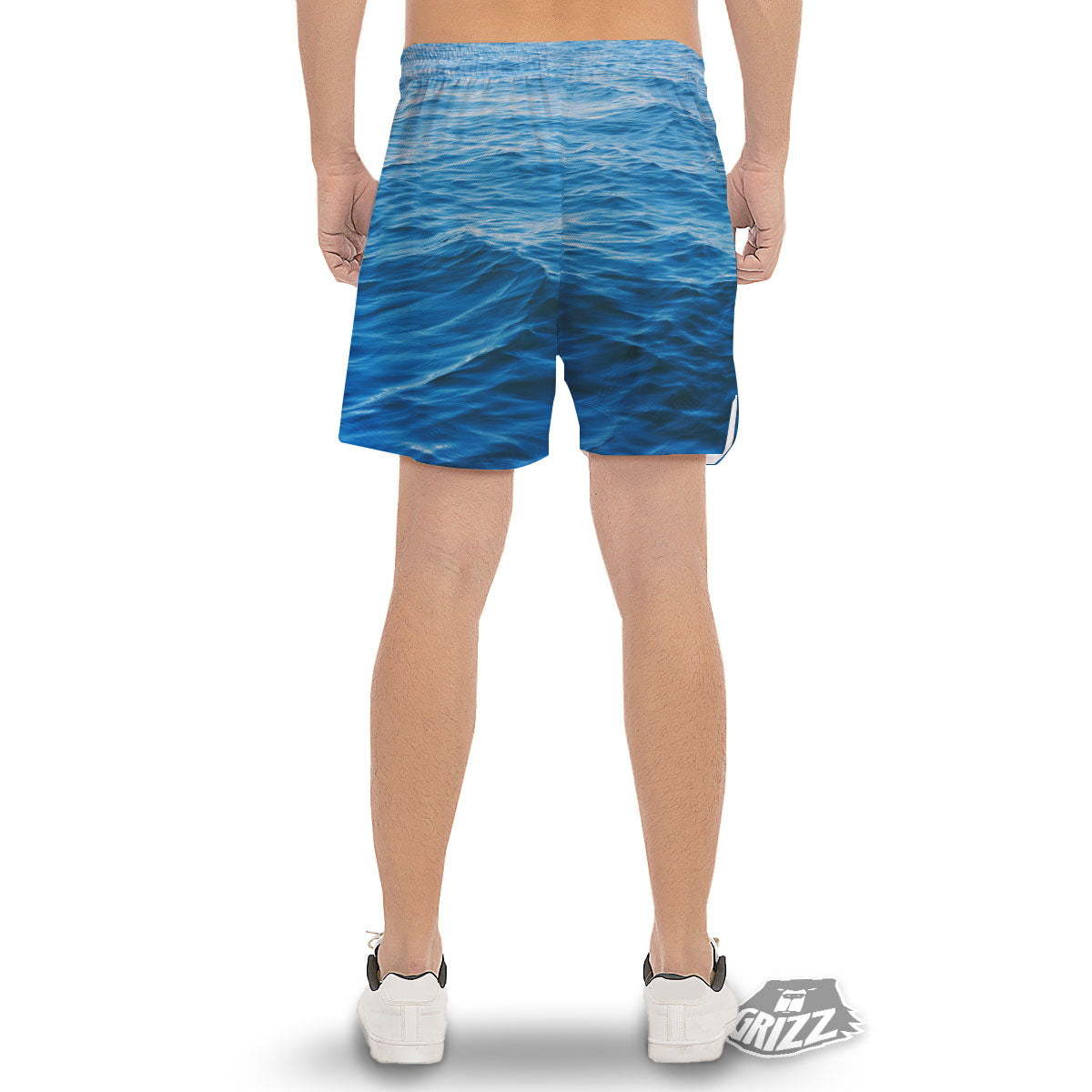 Surface Ocean Print Men's Gym Shorts-grizzshop