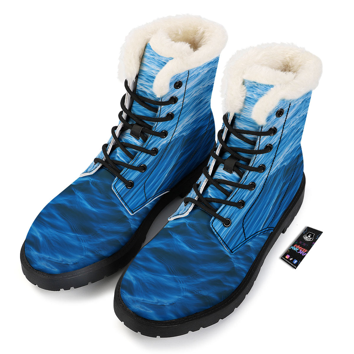 Surface Ocean Print Winter Boots-grizzshop