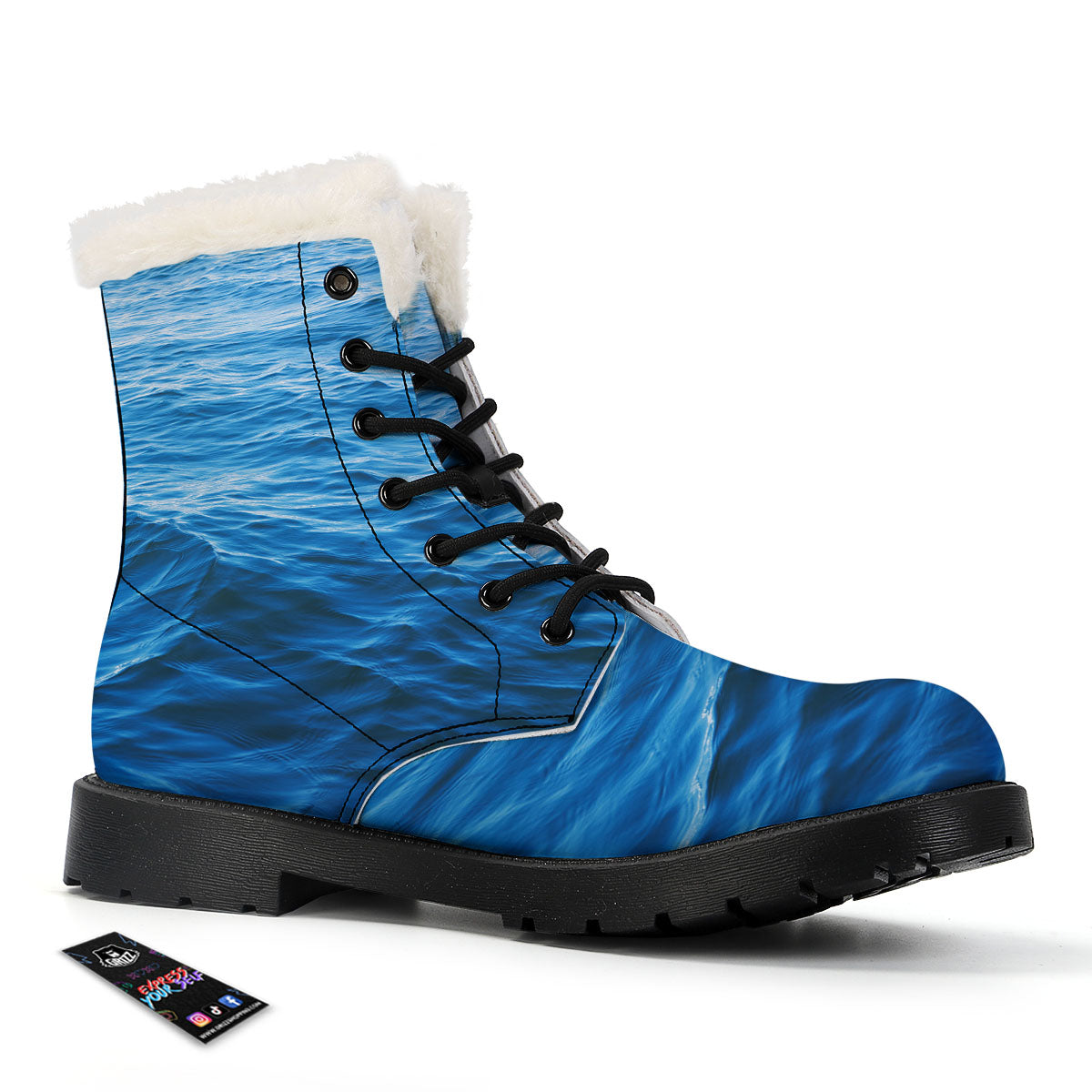 Surface Ocean Print Winter Boots-grizzshop