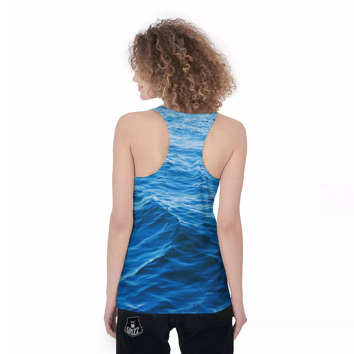 Surface Ocean Print Women's Racerback Tank Top-grizzshop