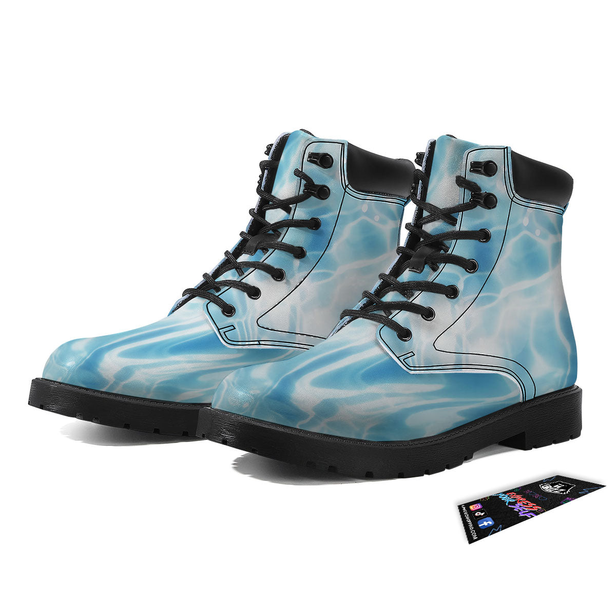 Surface Pool Water Print Boots-grizzshop