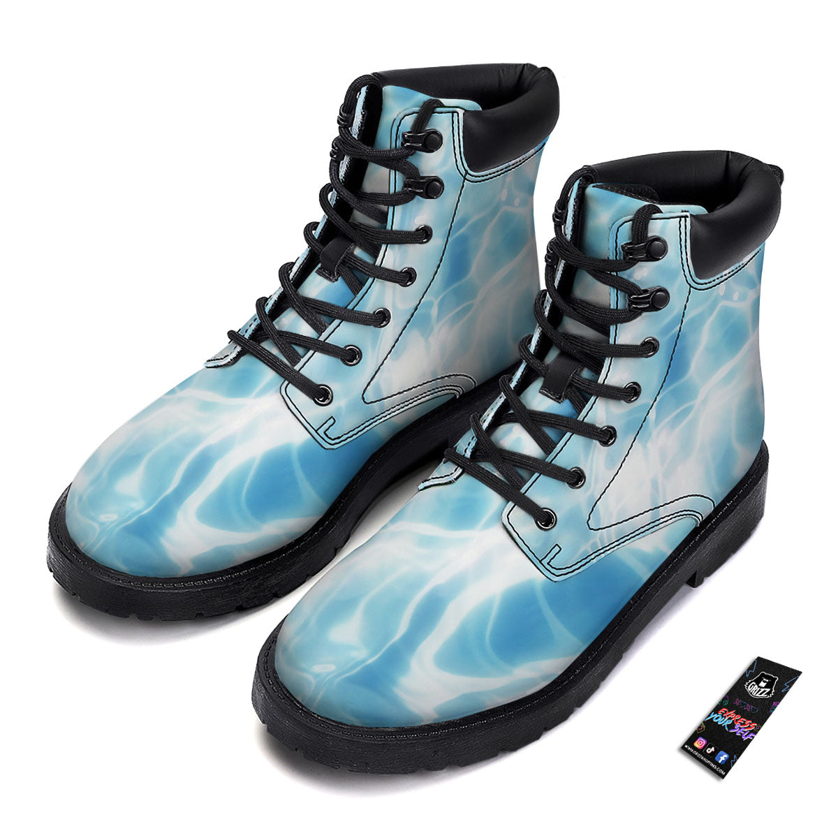 Surface Pool Water Print Boots-grizzshop