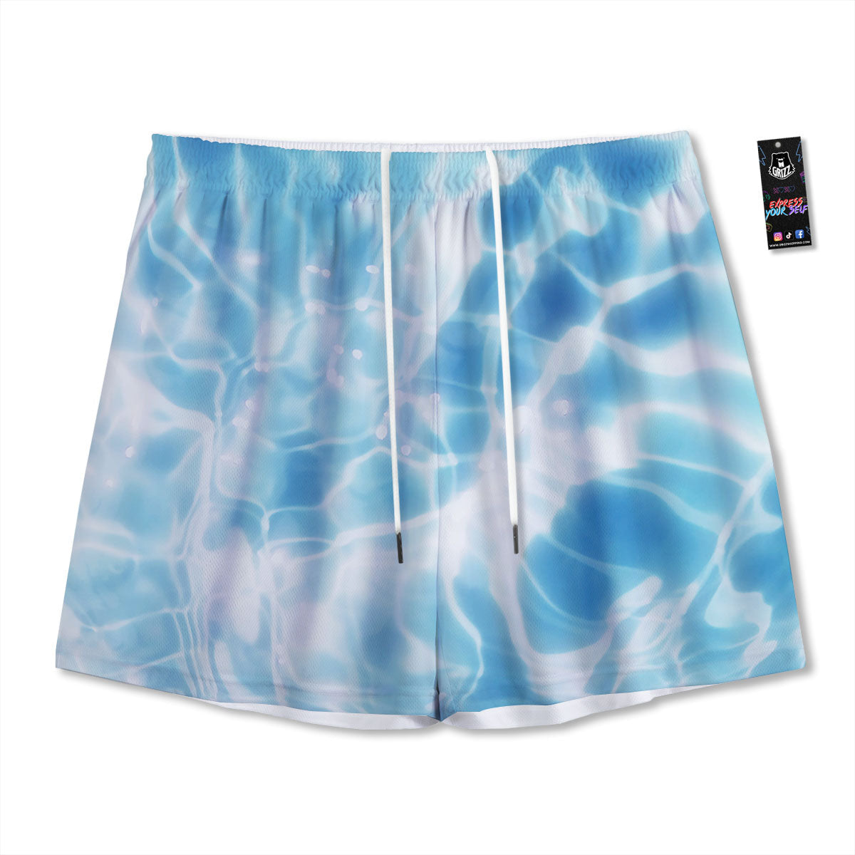 Surface Pool Water Print Mesh Shorts-grizzshop