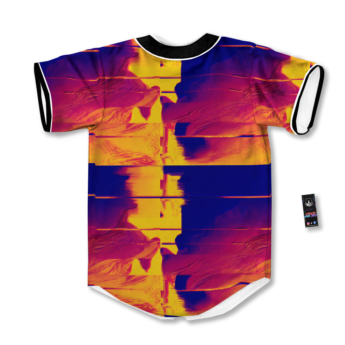 Surface Psychedelic Print Pattern Baseball Jersey-grizzshop