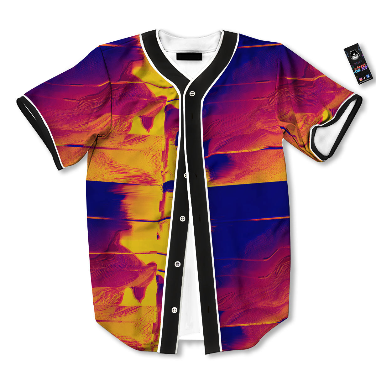 Surface Psychedelic Print Pattern Baseball Jersey-grizzshop