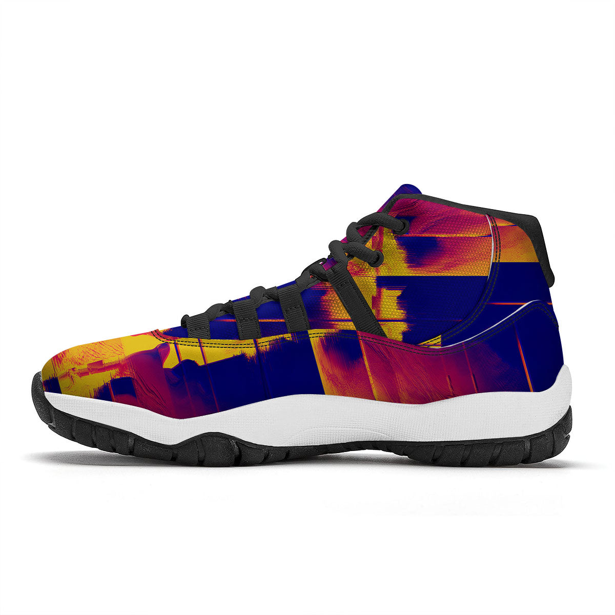 Surface Psychedelic Print Pattern Black Bball Shoes-grizzshop