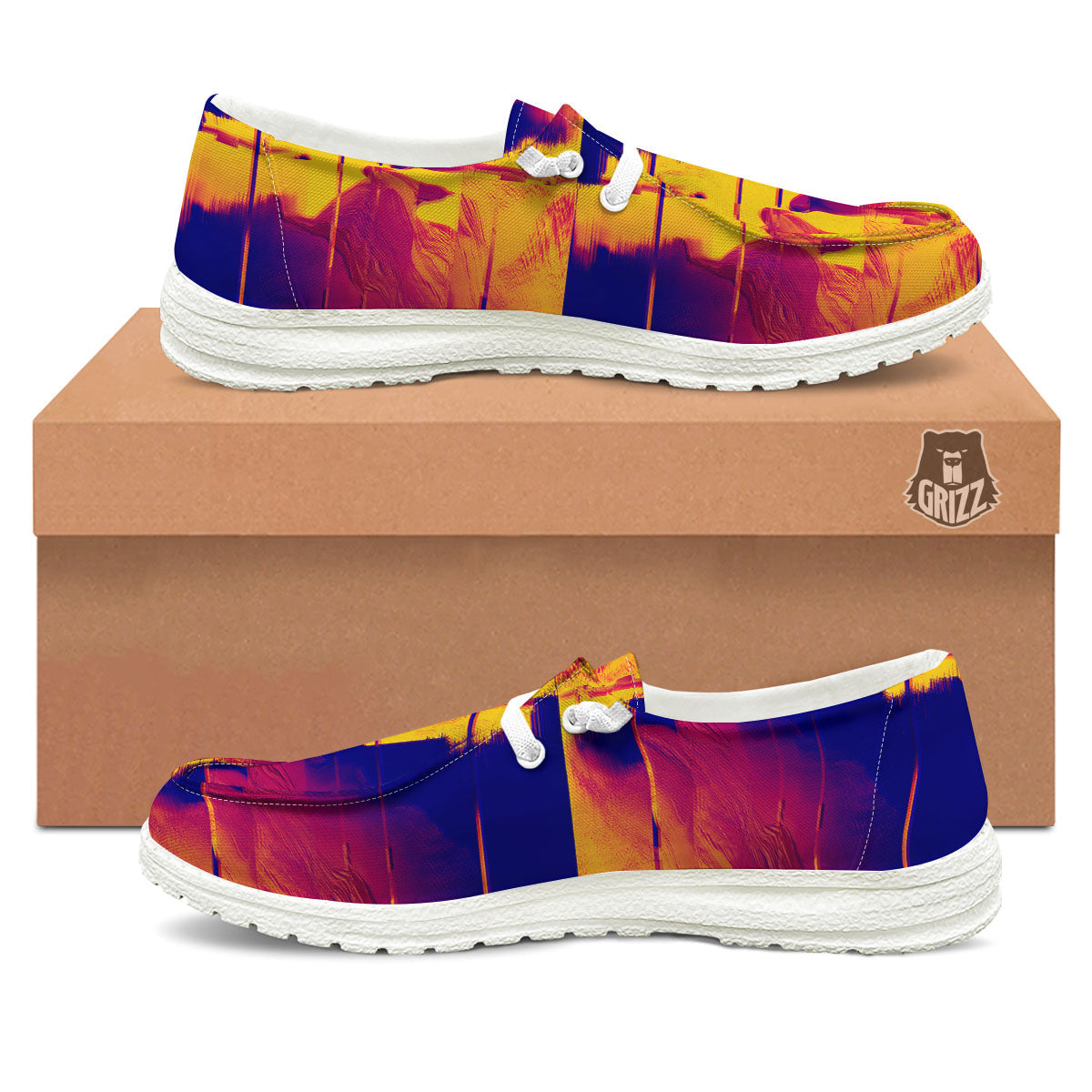 Surface Psychedelic Print Pattern Black Loafers-grizzshop