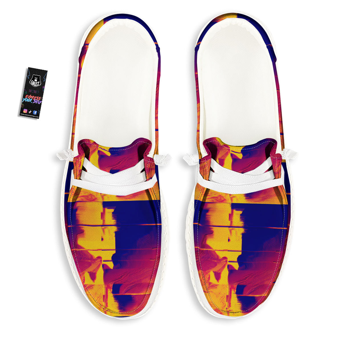 Surface Psychedelic Print Pattern Black Loafers-grizzshop