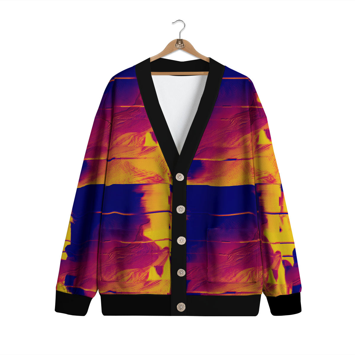 Surface Psychedelic Print Pattern Cardigan-grizzshop