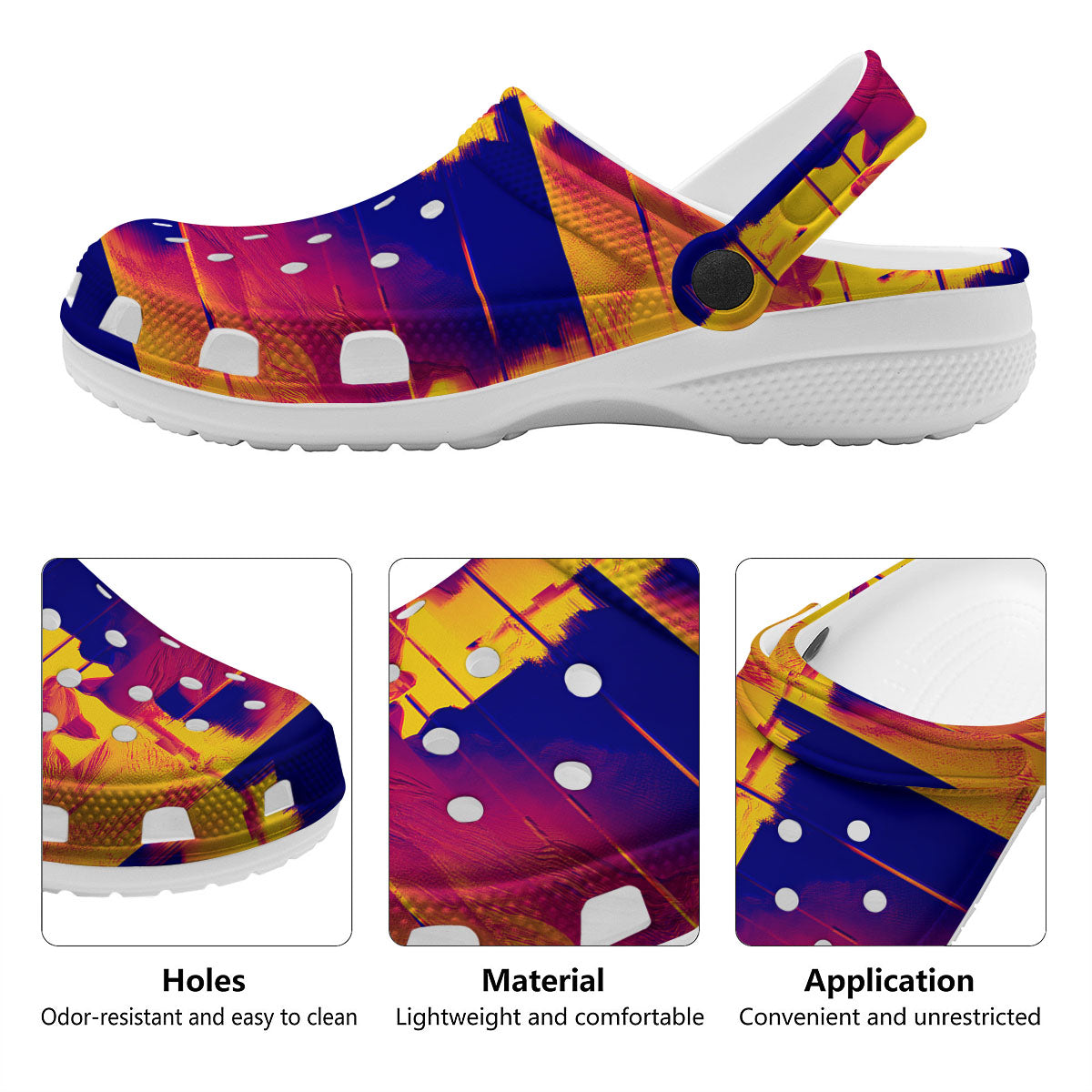 Surface Psychedelic Print Pattern Clog-grizzshop