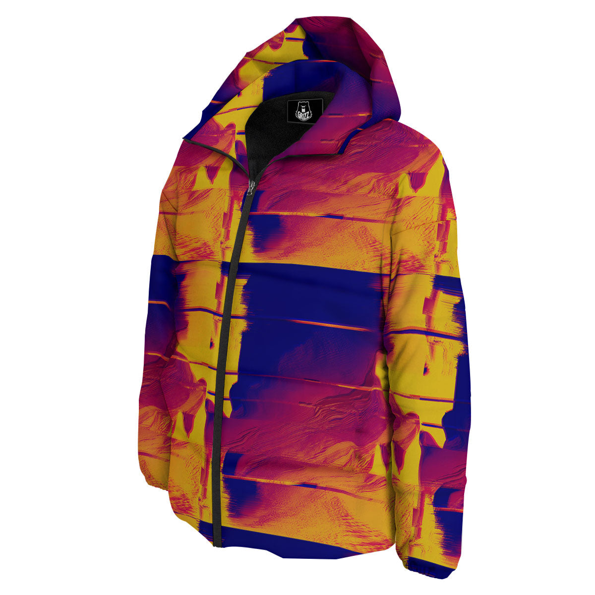 Surface Psychedelic Print Pattern Down Jacket-grizzshop