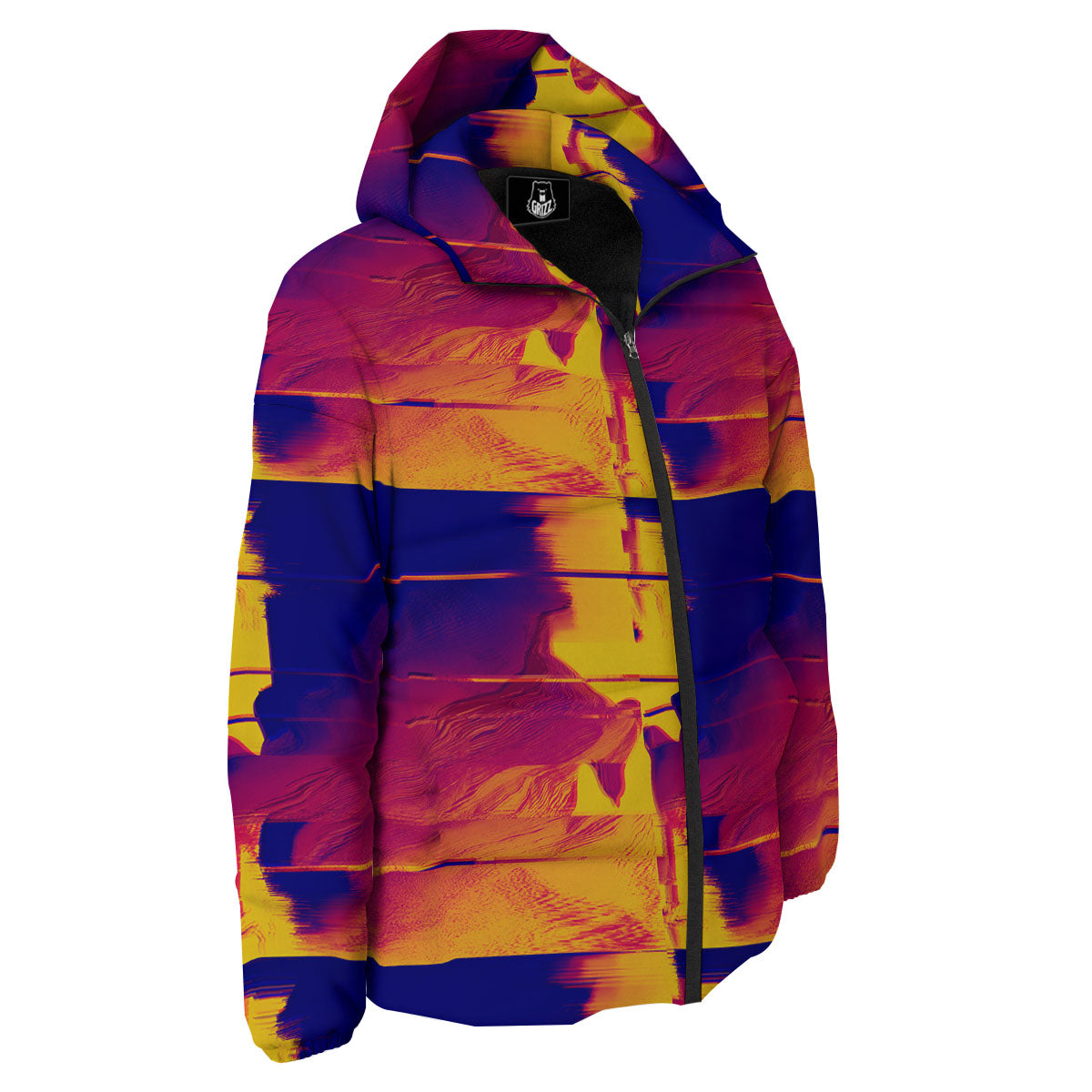 Surface Psychedelic Print Pattern Down Jacket-grizzshop