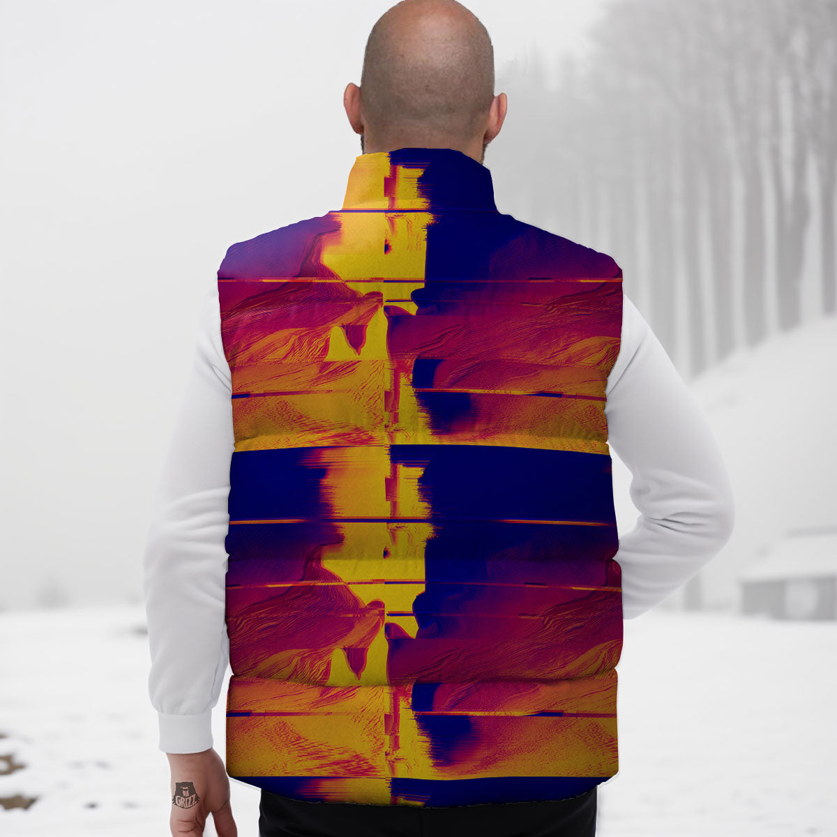 Surface Psychedelic Print Pattern Down Vest