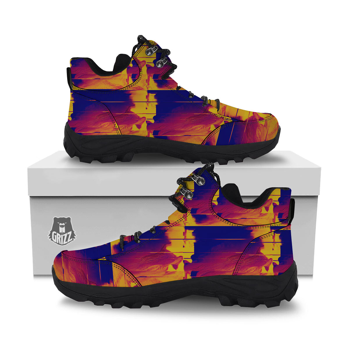 Surface Psychedelic Print Pattern Hiking Shoes-grizzshop