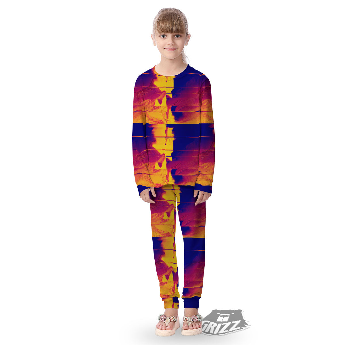 Surface Psychedelic Print Pattern Kid's Pajamas-grizzshop