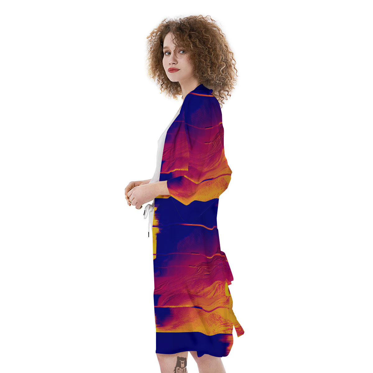 Surface Psychedelic Print Pattern Kimono-grizzshop