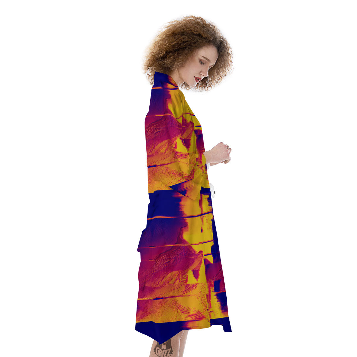 Surface Psychedelic Print Pattern Kimono-grizzshop