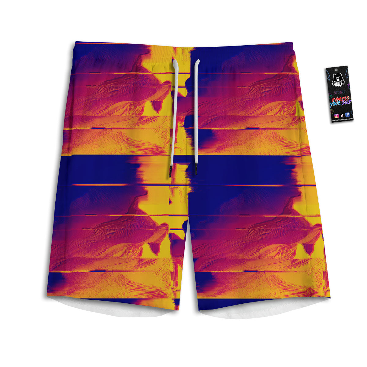 Surface Psychedelic Print Pattern Men's Athletic Shorts