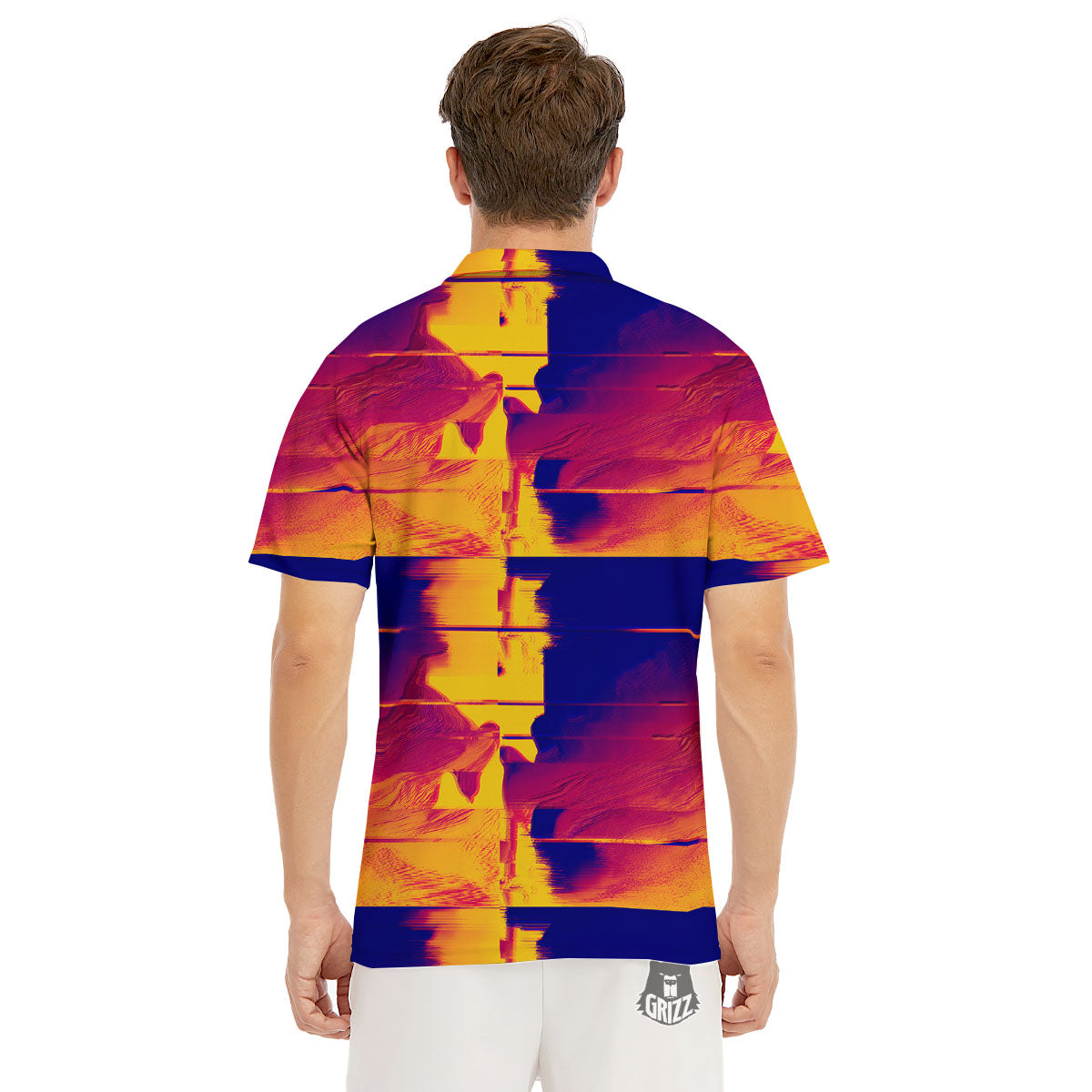 Surface Psychedelic Print Pattern Men's Golf Shirts-grizzshop