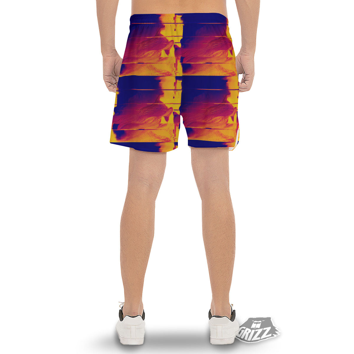 Surface Psychedelic Print Pattern Men's Gym Shorts-grizzshop