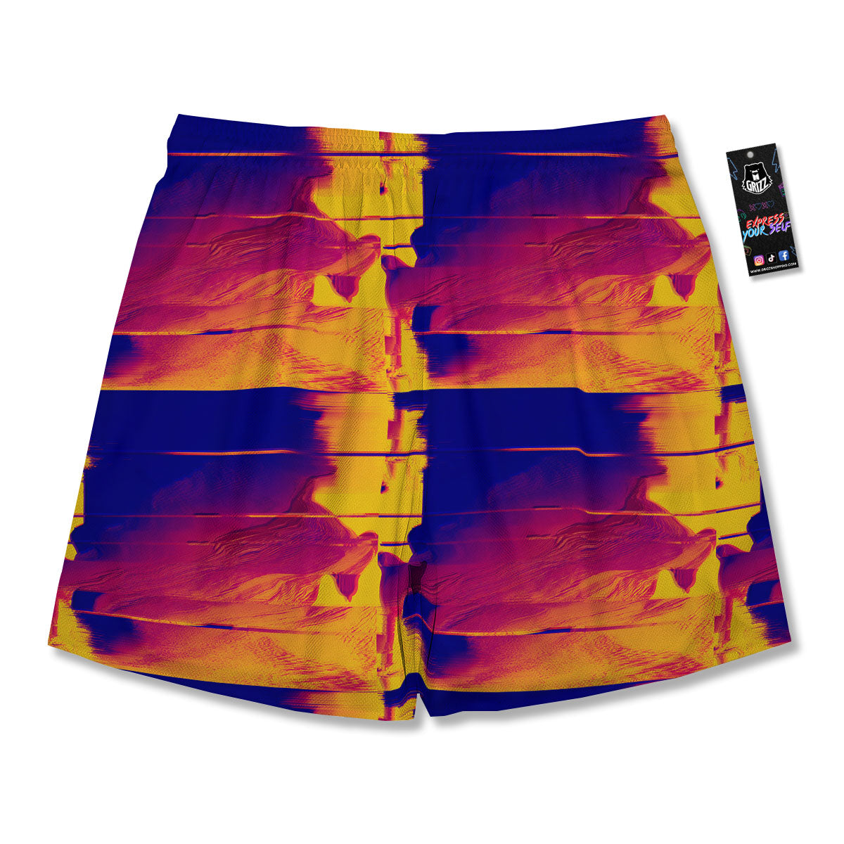 Surface Psychedelic Print Pattern Men's Running Shorts-grizzshop