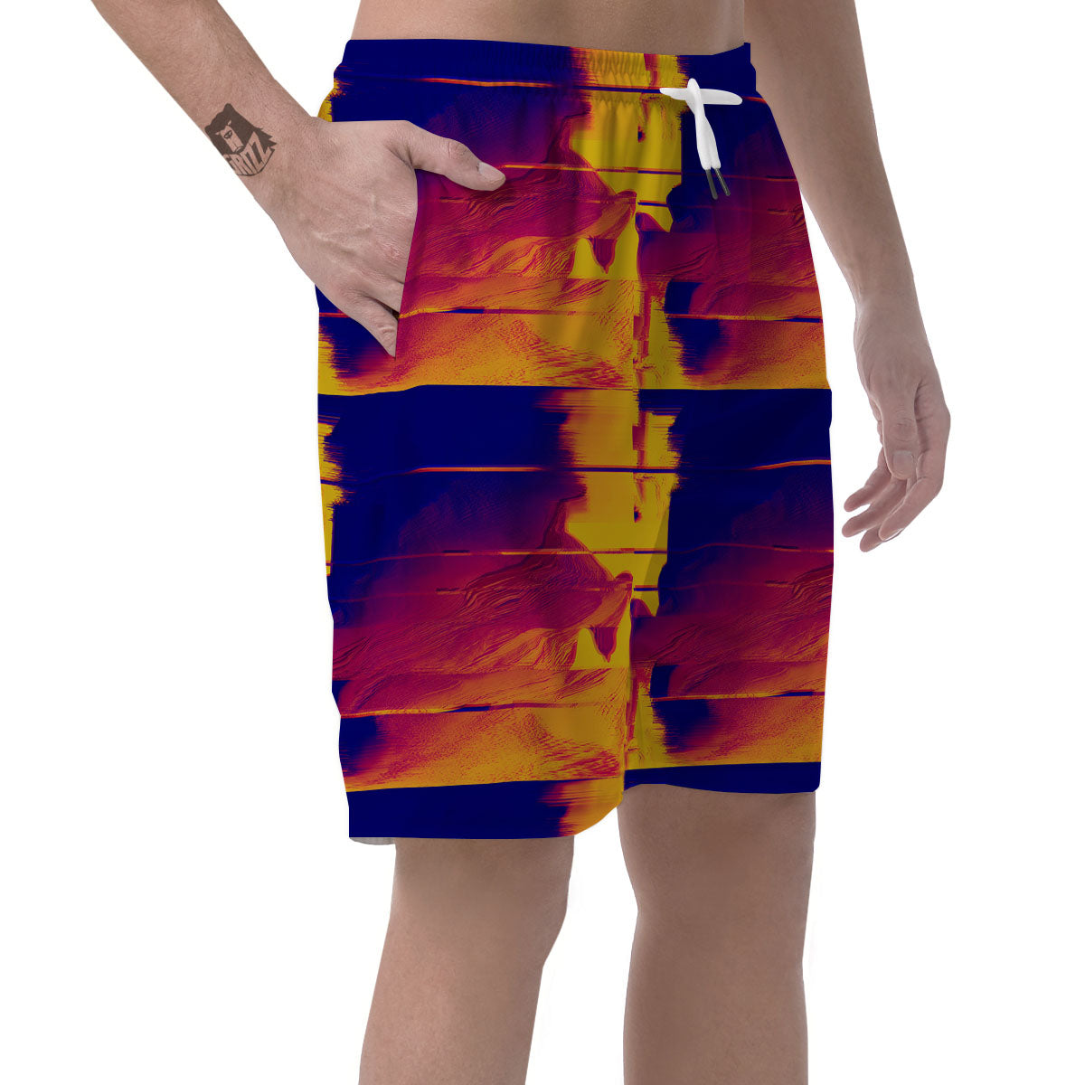 Surface Psychedelic Print Pattern Men's Shorts-grizzshop