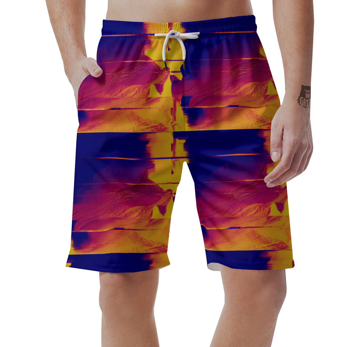 Surface Psychedelic Print Pattern Men's Shorts-grizzshop