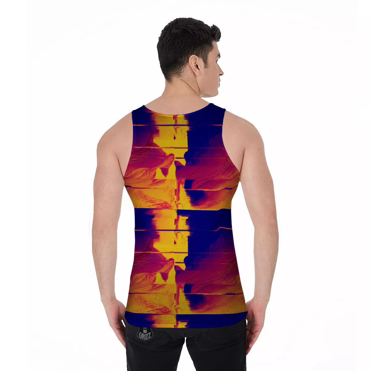 Surface Psychedelic Print Pattern Men's Tank Top-grizzshop