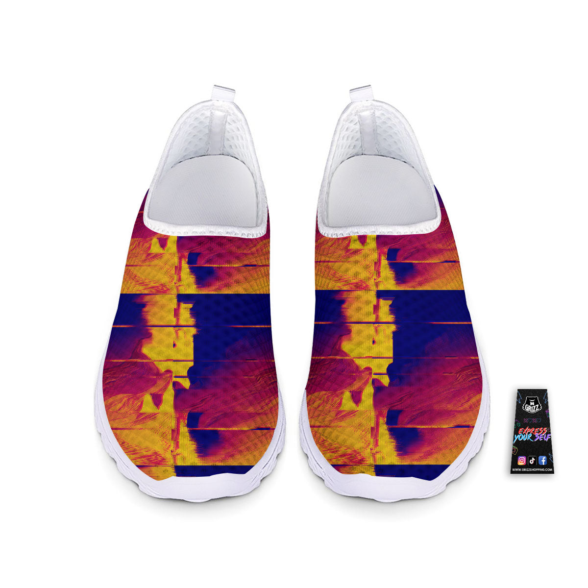 Surface Psychedelic Print Pattern Nurse Shoes-grizzshop