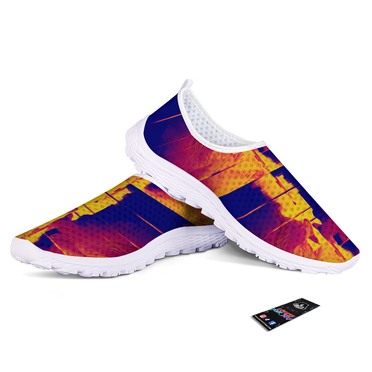 Surface Psychedelic Print Pattern Nurse Shoes-grizzshop