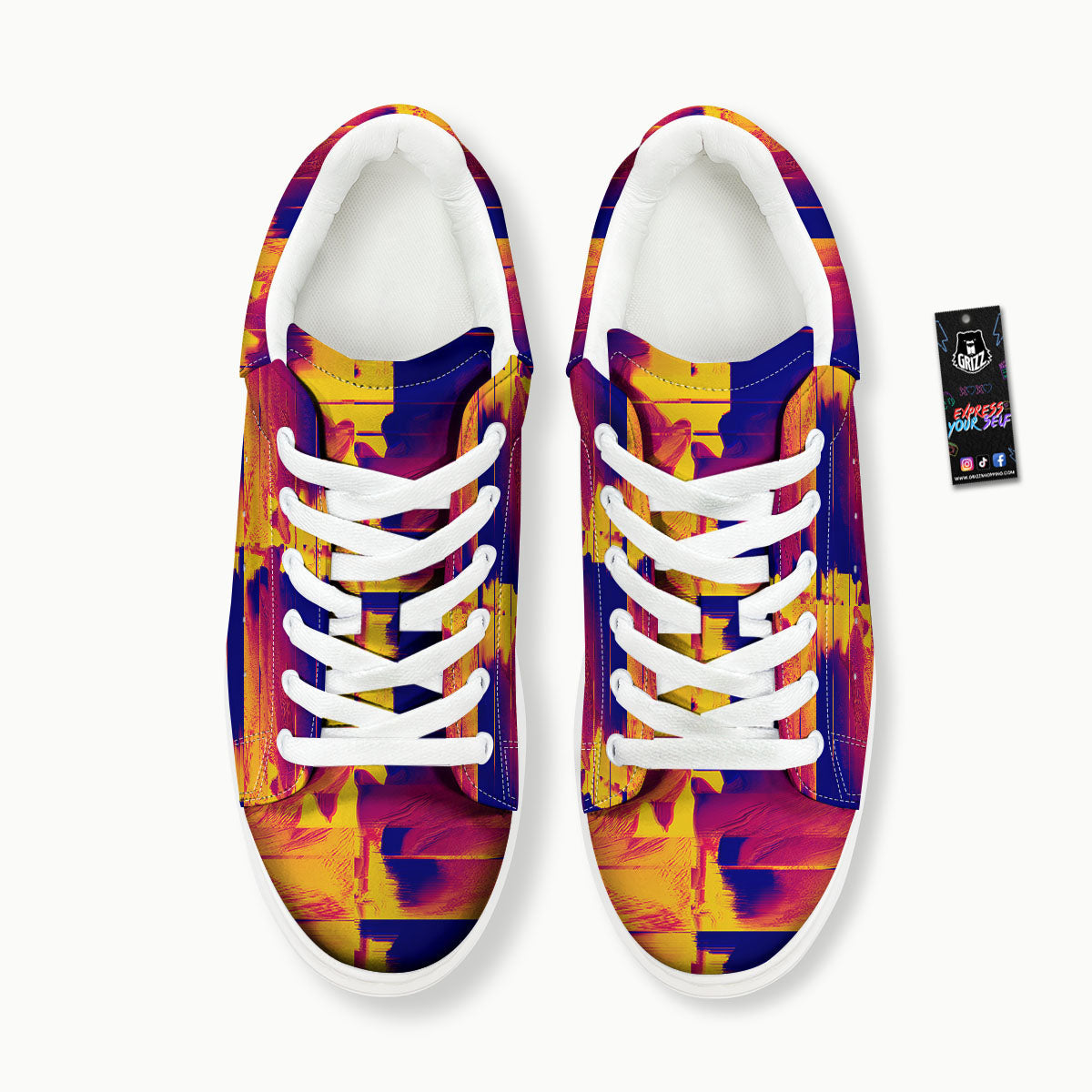 Surface Psychedelic Print Pattern Platform Shoes-grizzshop