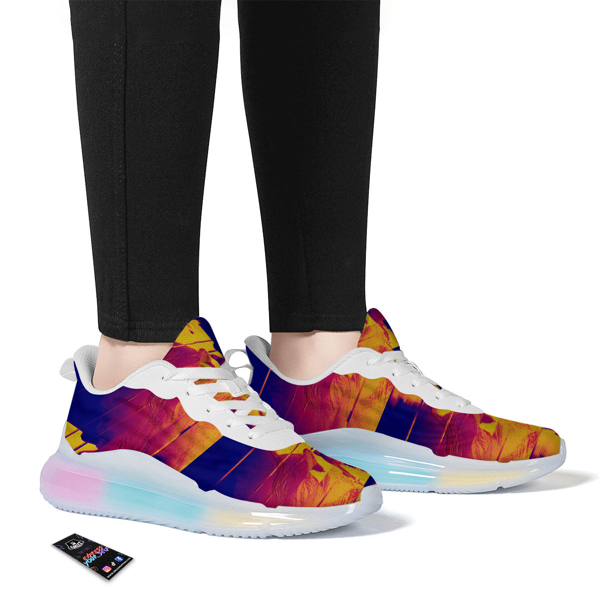 Surface Psychedelic Print Pattern Running Sneakers-grizzshop