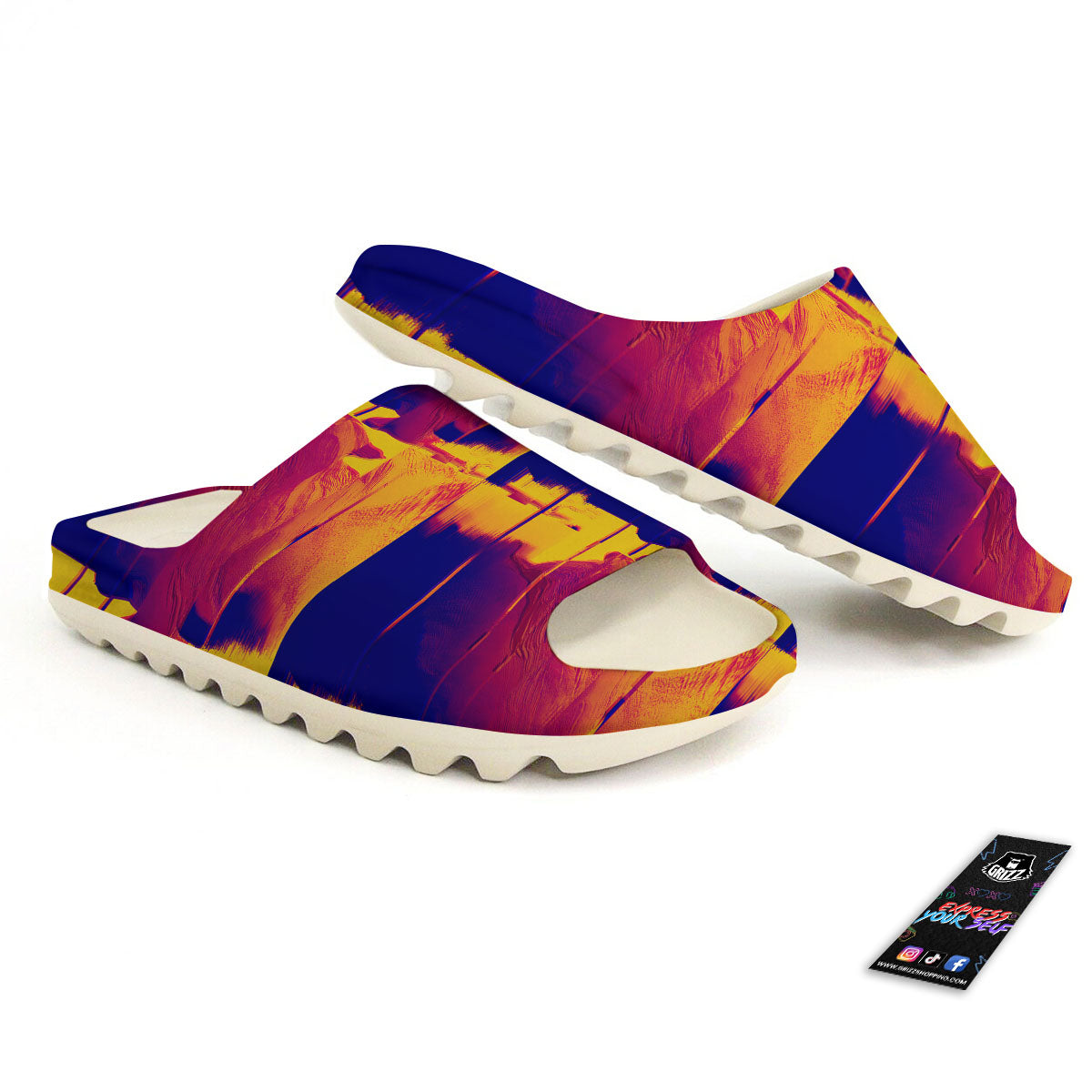 Surface Psychedelic Print Pattern Sandals-grizzshop