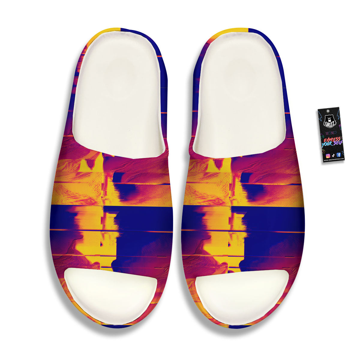 Surface Psychedelic Print Pattern Sandals-grizzshop