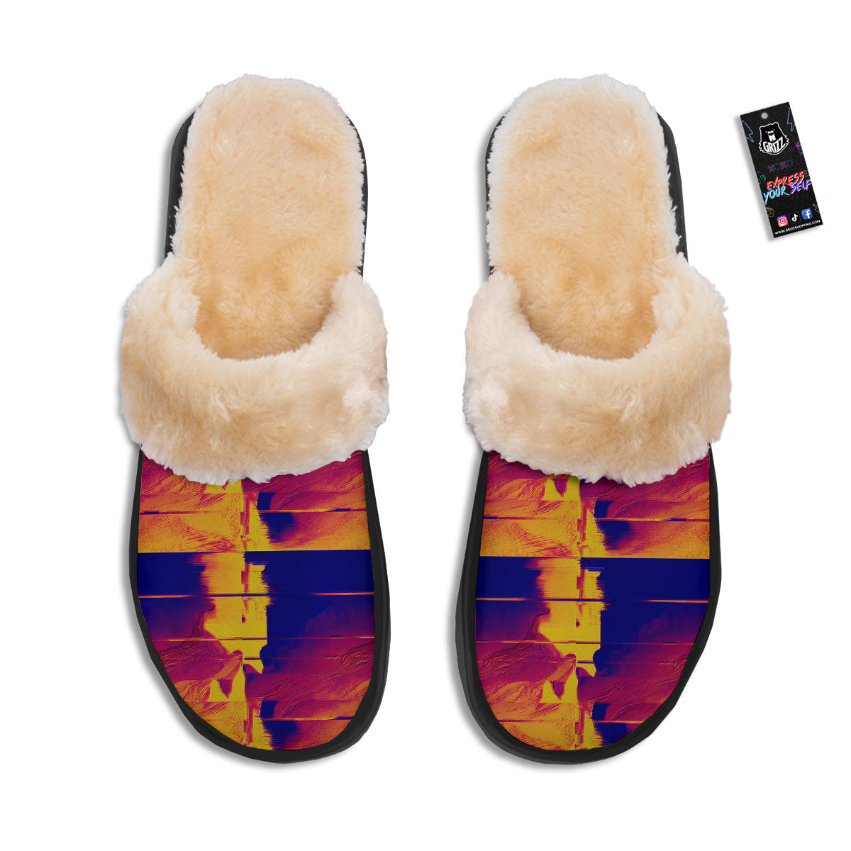 Surface Psychedelic Print Pattern Slippers-grizzshop