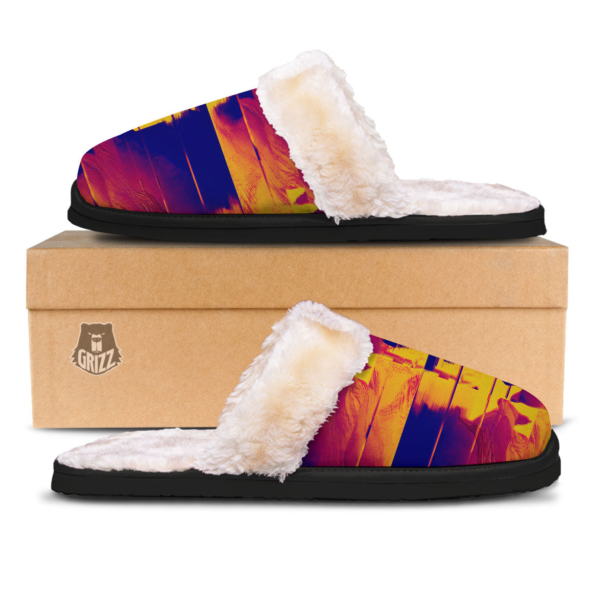 Surface Psychedelic Print Pattern Slippers-grizzshop