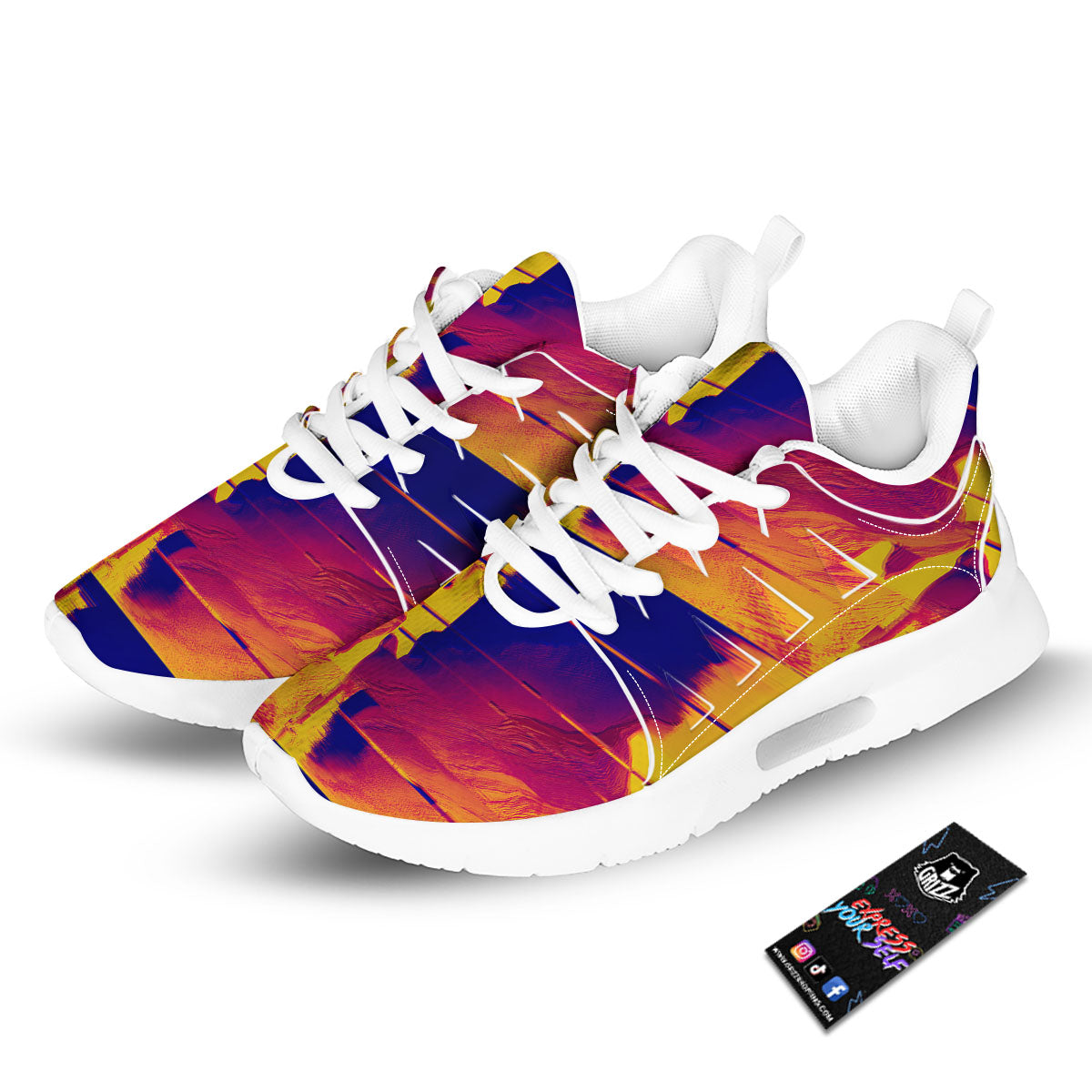 Surface Psychedelic Print Pattern Tennis Shoes-grizzshop