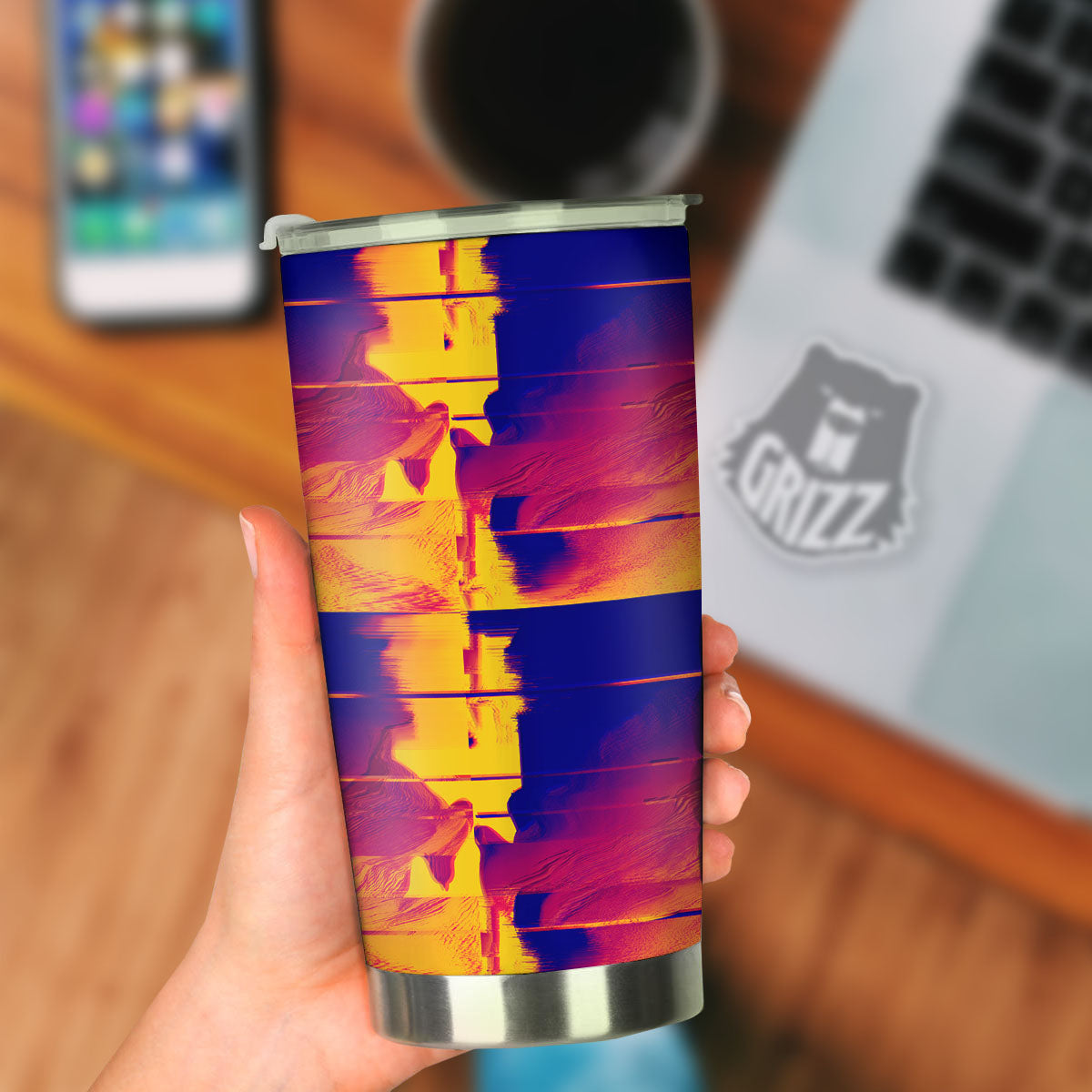 Surface Psychedelic Print Pattern Tumbler-grizzshop