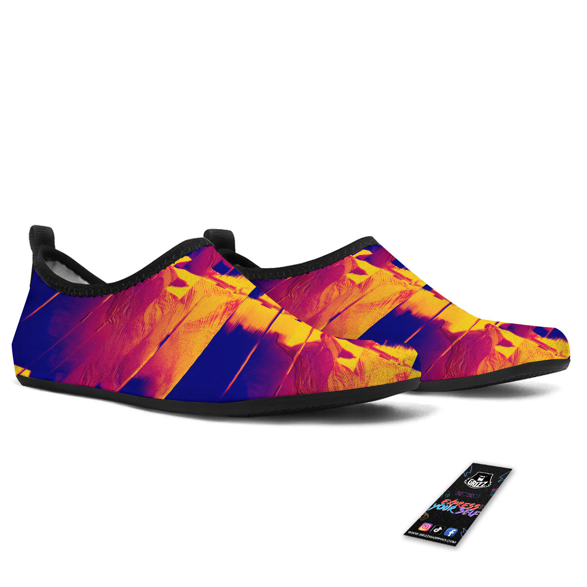 Surface Psychedelic Print Pattern Water Shoes-grizzshop