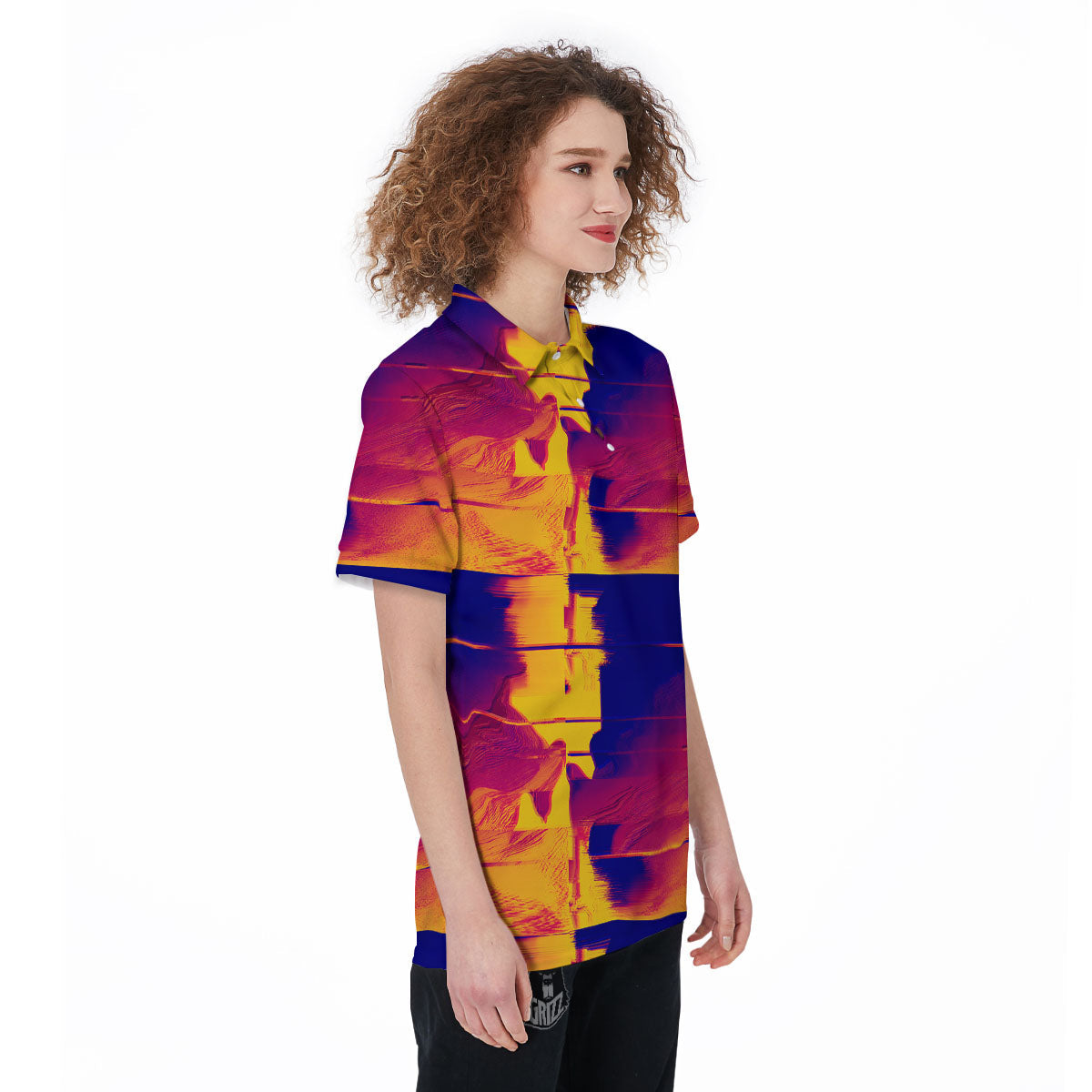 Surface Psychedelic Print Pattern Women's Golf Shirts-grizzshop