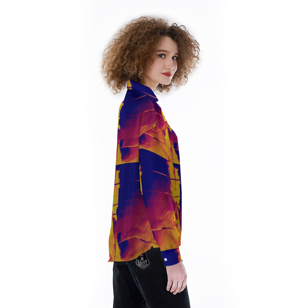Surface Psychedelic Print Pattern Women's Long Sleeve Shirts-grizzshop