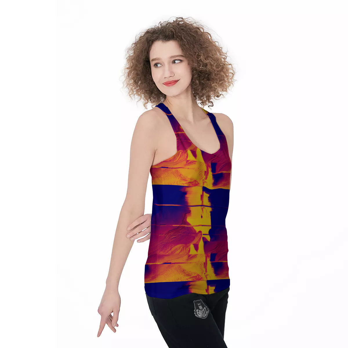 Surface Psychedelic Print Pattern Women's Racerback Tank Top-grizzshop