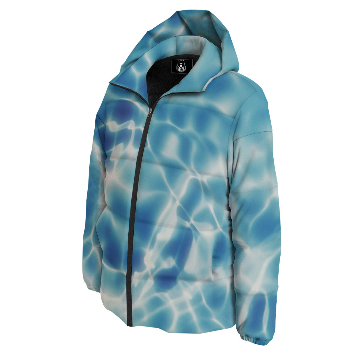 Surface Sea Water Print Down Jacket-grizzshop