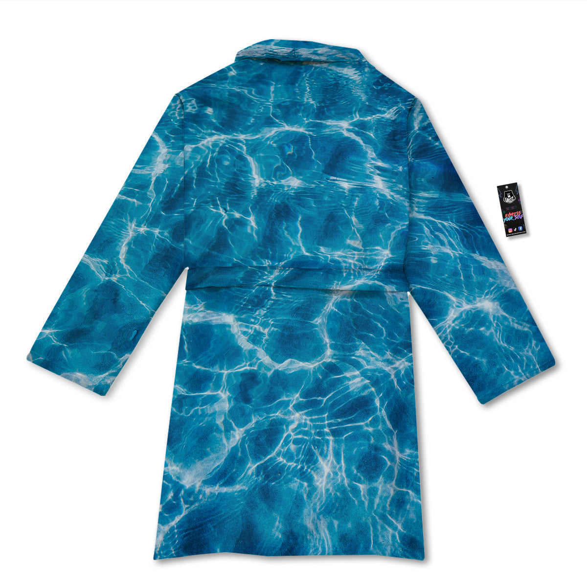Surface Water Blue Print Bathrobe-grizzshop