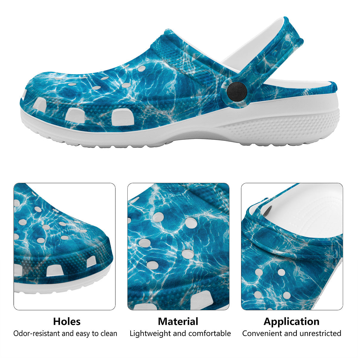 Surface Water Blue Print Clog-grizzshop