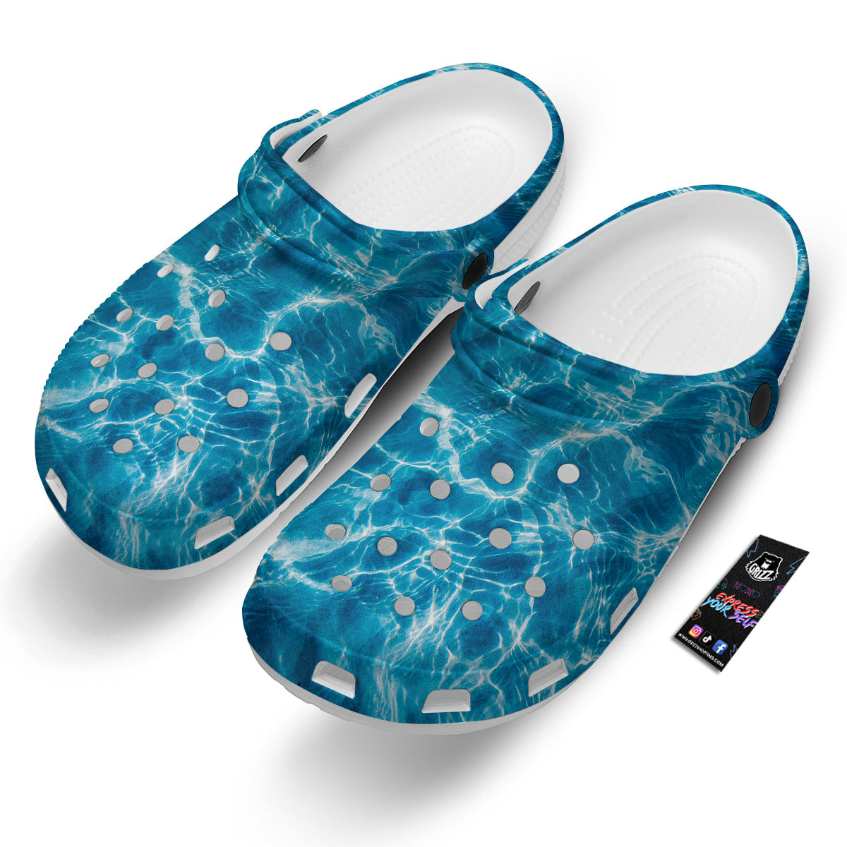 Surface Water Blue Print Clog-grizzshop