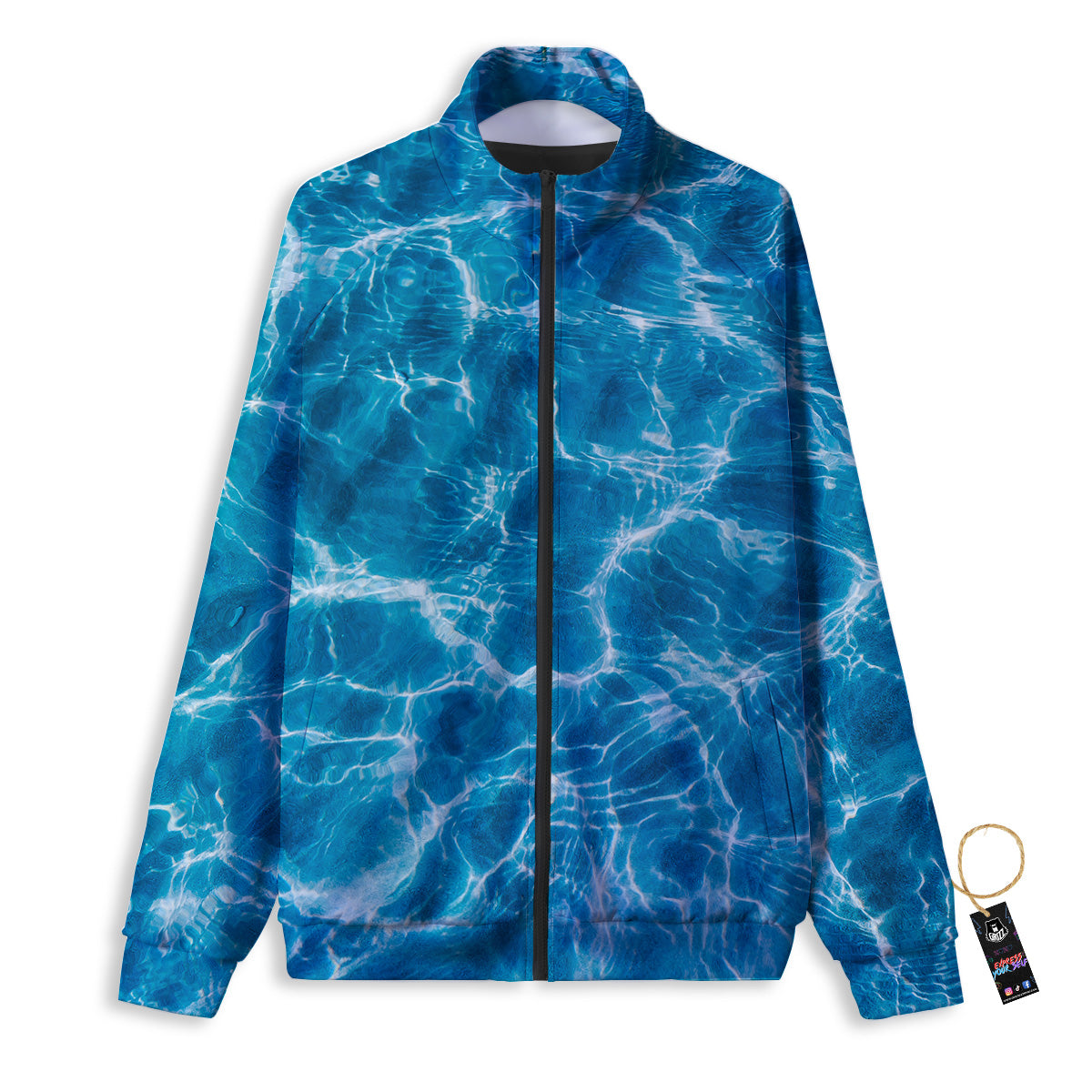 Surface Water Blue Print Track Jacket-grizzshop