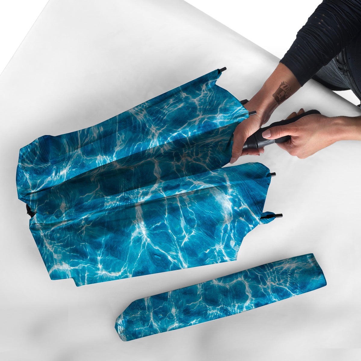 Surface Water Blue Print Umbrella-grizzshop