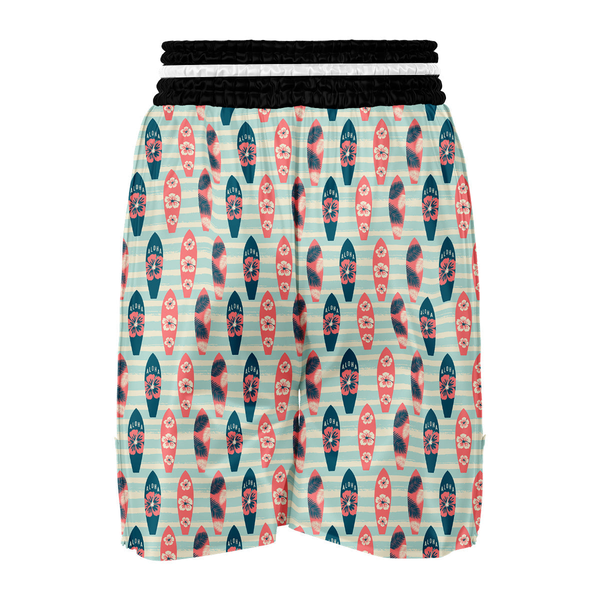 Surfboard Vintage Striped Print Pattern Boxing Shorts-grizzshop